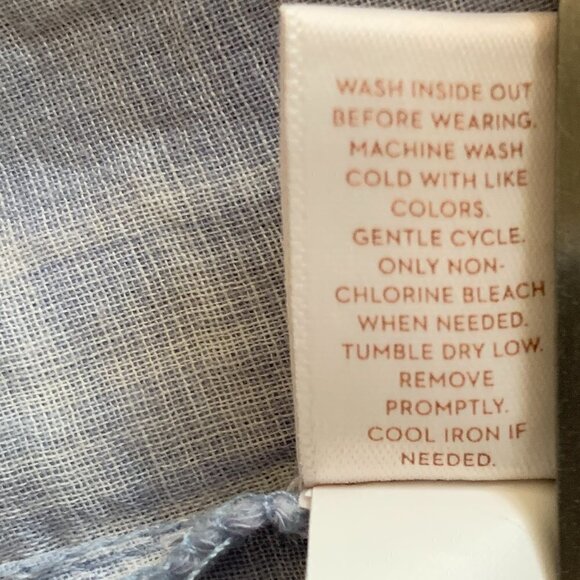 LC Lauren Conrad 100% Cotton Plaid Peasant Blouse Sz S #98F - Picture 6 of 6